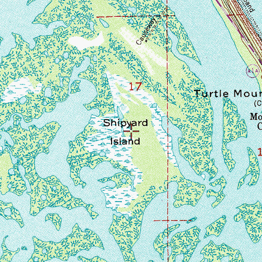 Topographic Map of Shipyard Island, FL