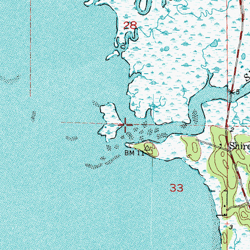 Topographic Map of Shired Creek, FL