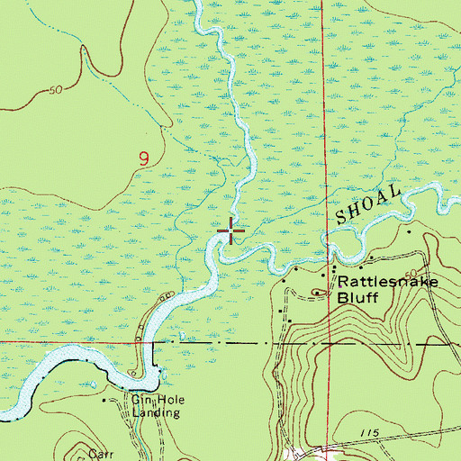 Topographic Map of Shoal River, FL