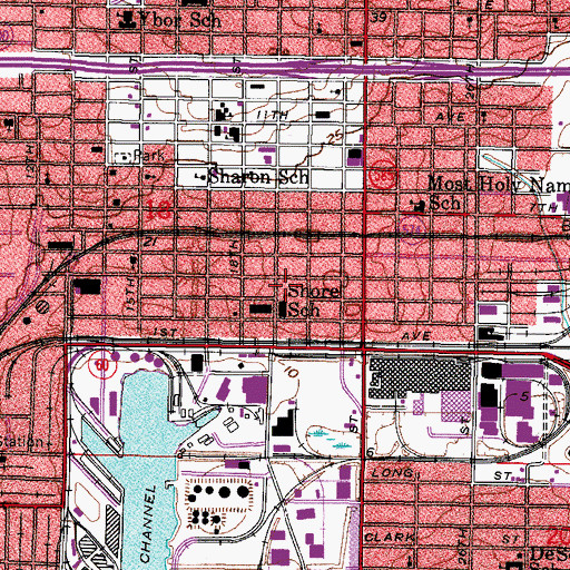 Topographic Map of Shore Elementary Magnet School, FL