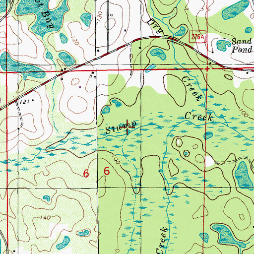 Topographic Map of Shores Mill Creek, FL