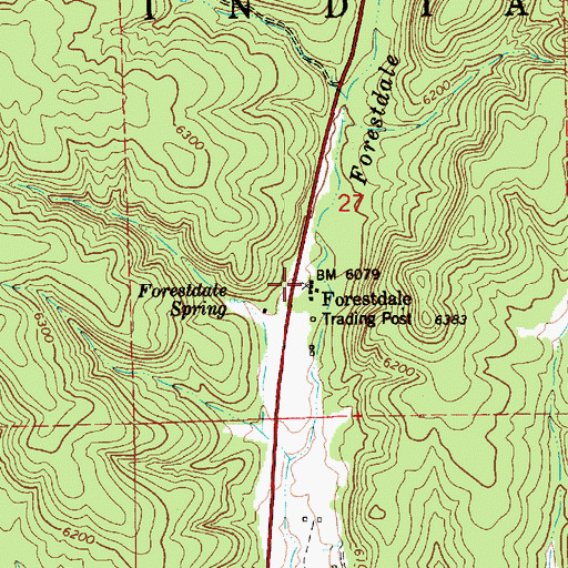 Topographic Map of Forestdale Trading Post, AZ