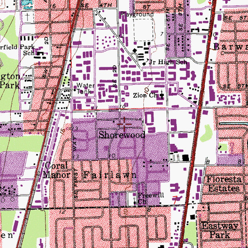 Topographic Map of Shorewood, FL