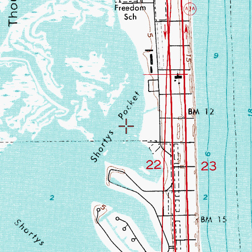 Topographic Map of Shortys Pocket, FL