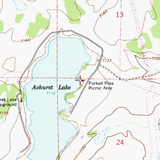 Topographic Map of Forked Pine Picnic Area, AZ