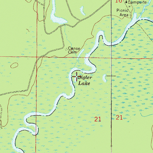 Topographic Map of Sigler Lake, FL