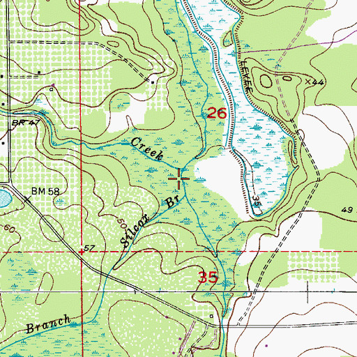 Topographic Map of Silcox Branch, FL