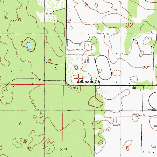 Topographic Map of Siloam Baptist Church, FL