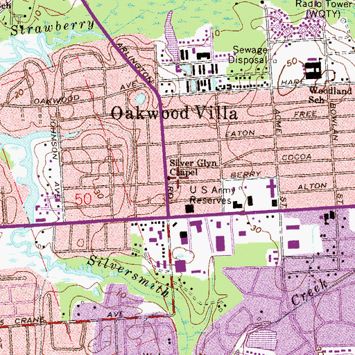 Topographic Map of Silver Glyn Chapel, FL
