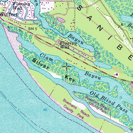 Topographic Map of Silver Key, FL