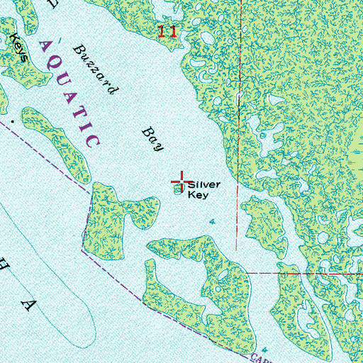 Topographic Map of Silver Key, FL