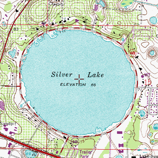 Topographic Map of Silver Lake, FL