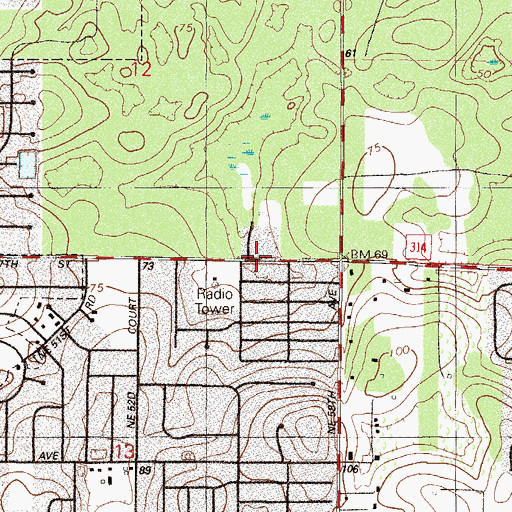 Topographic Map of Silver Springs Camp, FL