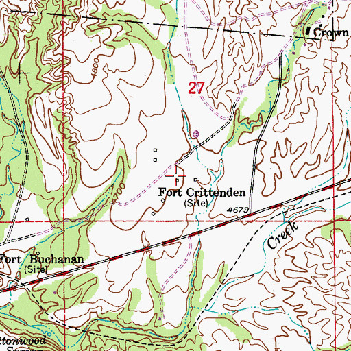 Topographic Map of Fort Crittenden, AZ