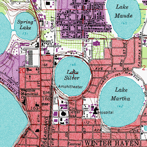 Topographic Map of Lake Silver, FL