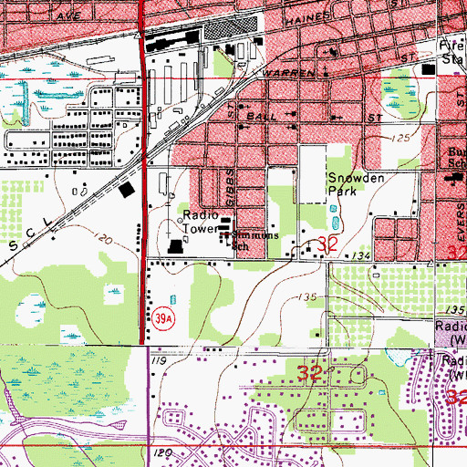Topographic Map of Simmons School, FL