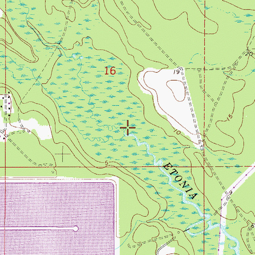 Topographic Map of Simms Creek, FL