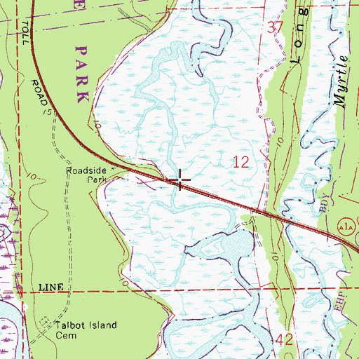 Topographic Map of Simpson Creek, FL