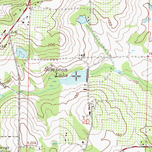 Topographic Map of Simpson Lake, FL