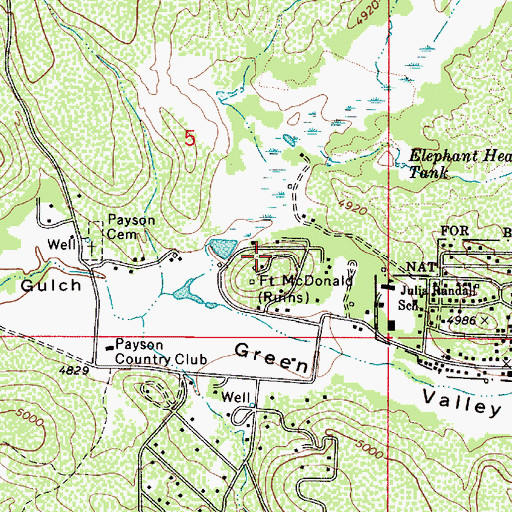 Topographic Map of Fort McDonald, AZ