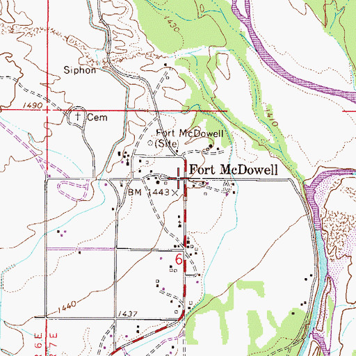 Topographic Map of Fort McDowell, AZ
