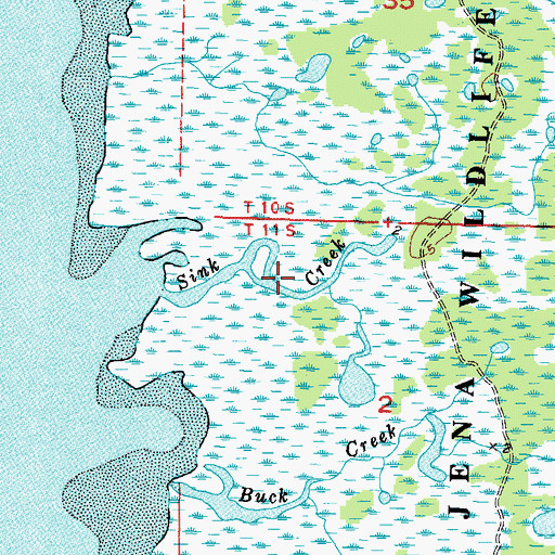 Topographic Map of Sink Creek, FL
