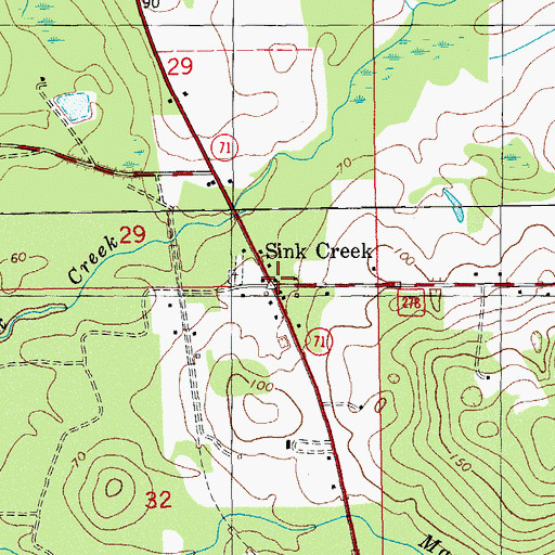 Topographic Map of Sink Creek, FL