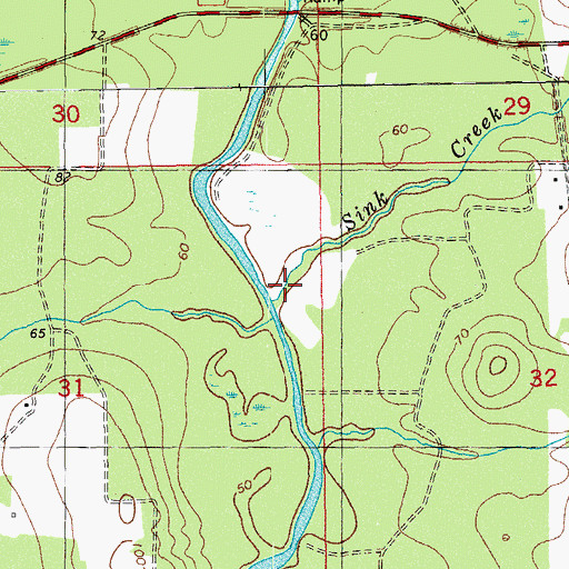 Topographic Map of Sink Creek, FL