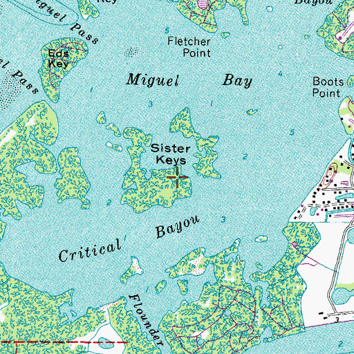 Topographic Map of Sister Keys, FL