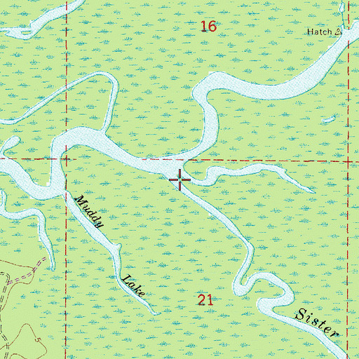 Topographic Map of Sister River, FL