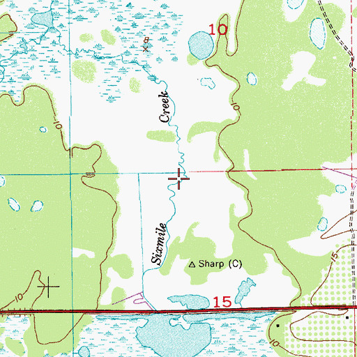 Topographic Map of Sixmile Creek, FL