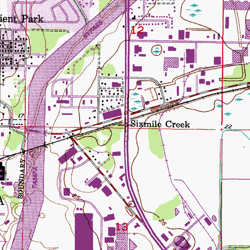 Topographic Map of Sixmile Creek, FL