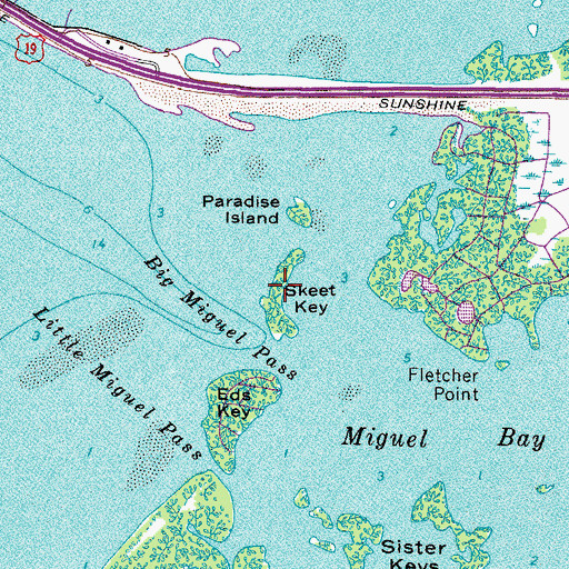 Topographic Map of Skeet Key, FL
