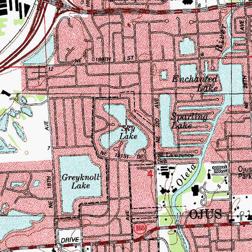 Topographic Map of Sky Lake, FL