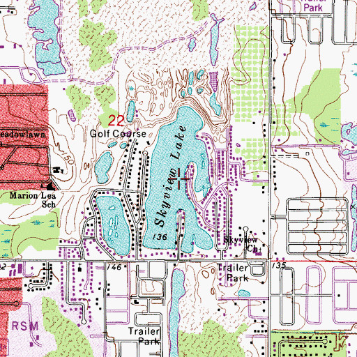 Topographic Map of Skyview Lake, FL