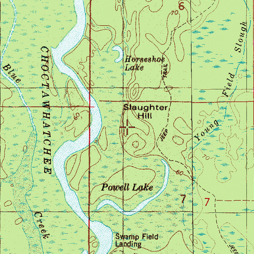 Topographic Map of Slaughter Hill, FL