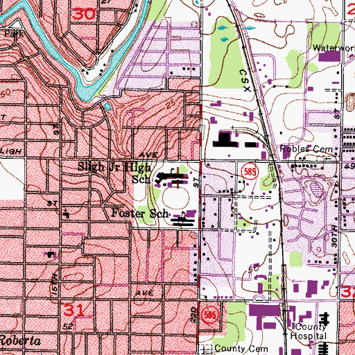 Topographic Map of Sligh Middle School, FL