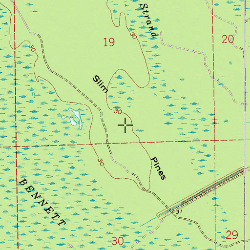 Topographic Map of Slim Pines, FL