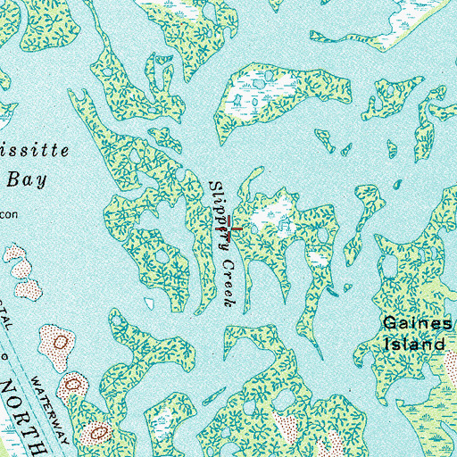 Topographic Map of Slippery Creek, FL