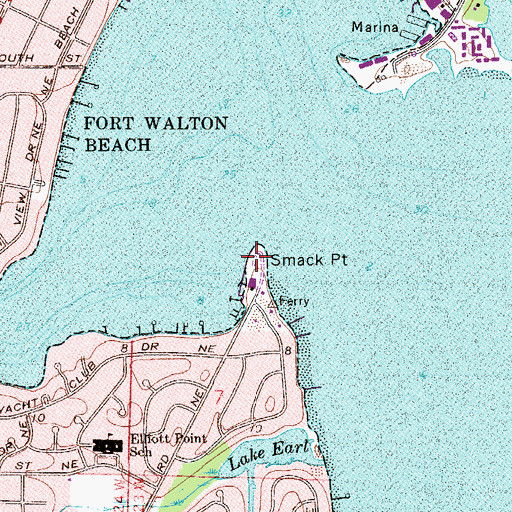 Topographic Map of Smack Point, FL