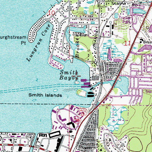 Topographic Map of Smith Bayou, FL