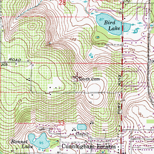 Topographic Map of Smith Cemetery, FL