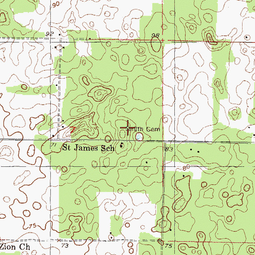 Topographic Map of Smith Cemetery, FL
