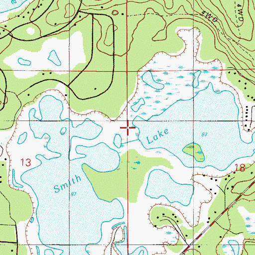 Topographic Map of Smith Lake, FL