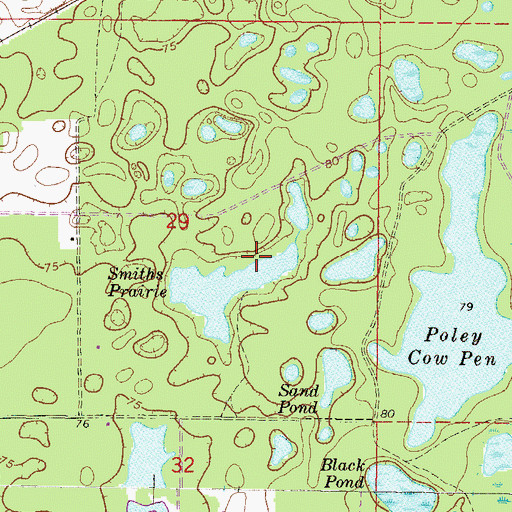 Topographic Map of Smiths Prairie, FL