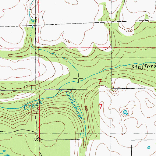 Topographic Map of Smokehouse Creek, FL