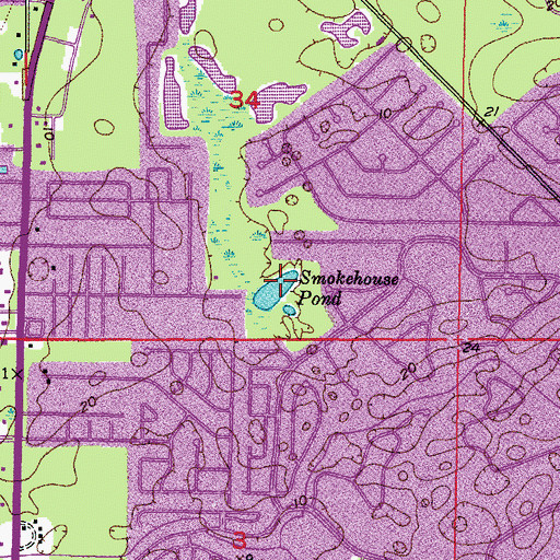 Topographic Map of Smokehouse Pond, FL