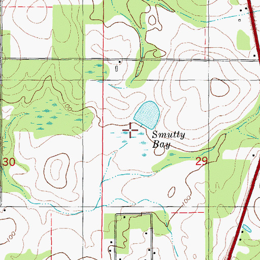 Topographic Map of Smutty Bay, FL