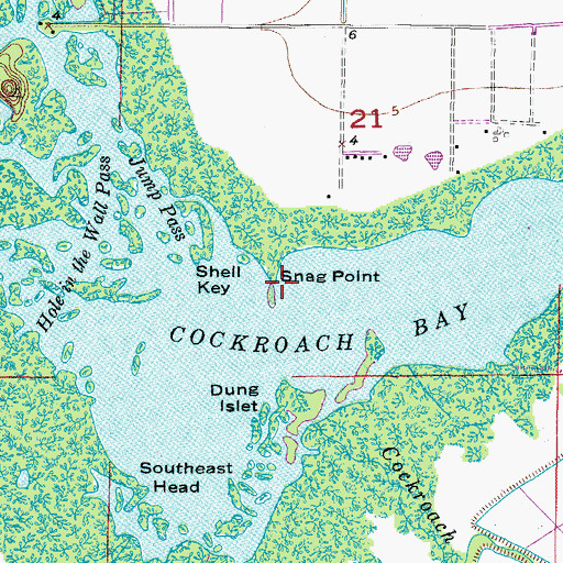 Topographic Map of Snag Point, FL
