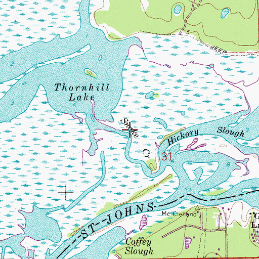 Topographic Map of Snake Creek, FL